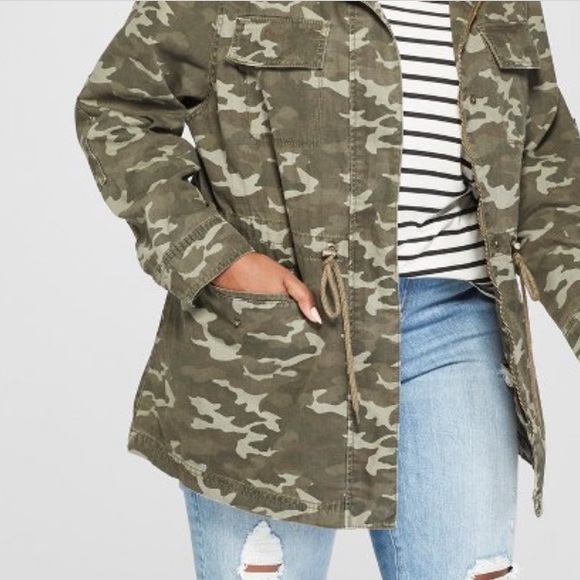 1X•OVERSIZED HOODED CAMO ANORAK JACKET - Picture 5 of 17